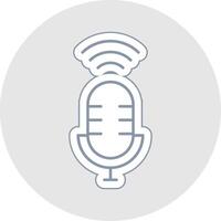 Voice Assistant Line Sticker Multicolor Icon vector