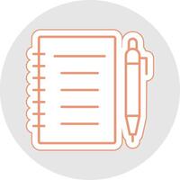 Notebook Line Sticker Multicolor Icon vector