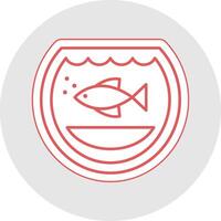 Fishbowl Line Sticker Multicolor Icon vector