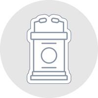Lectern Line Sticker Multicolor Icon vector