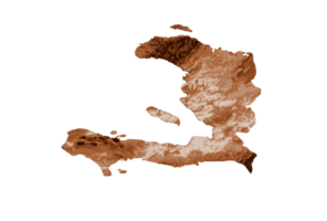 Map of Haiti in old style, brown graphics in a retro style Vintage Style. High detailed 3d illustration png