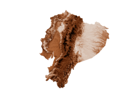Map of Ecuador in old style, brown graphics in a retro style Vintage Style. High detailed 3d illustration png