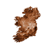 carte de l'irlande dans un style ancien, graphiques marron dans un style vintage de style rétro. illustration 3d très détaillée png