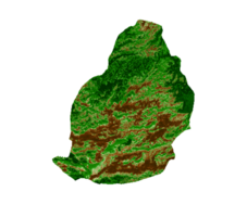 Maurícia topográfico mapa 3d realista mapa cor 3d ilustração png