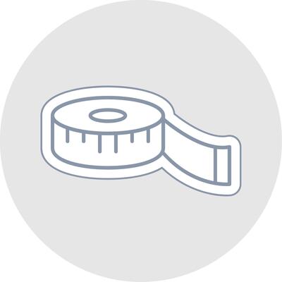 Measure Tape Line Sticker Multicolor Icon