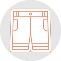 pantalones cortos línea pegatina multicolor icono vector