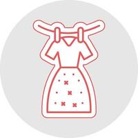 Pattern cloth Line Sticker Multicolor Icon vector