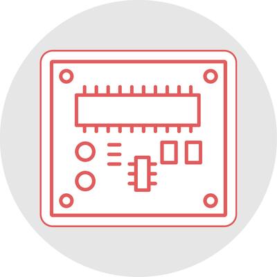 Pcb Board Line Sticker Multicolor Icon