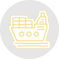 Embarcacion línea pegatina multicolor icono vector