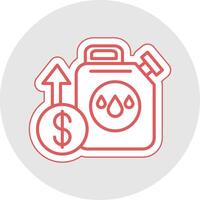Oil Price Line Sticker Multicolor Icon vector
