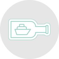 Ship In A Bottle Line Sticker Multicolor Icon vector