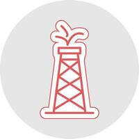 petróleo torre línea pegatina multicolor icono vector