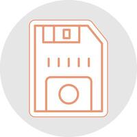 Floppy Disk Line Sticker Multicolor Icon vector