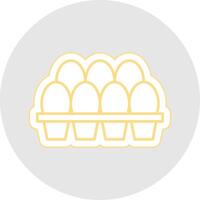 Egg Tray Line Sticker Multicolor Icon vector