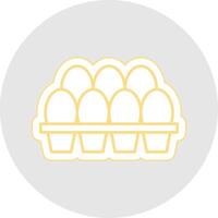 Egg Tray Line Sticker Multicolor Icon vector