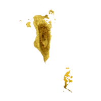 Bahrain Map Golden metal Color Height map 3d illustration png