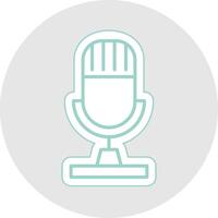 Microphone Line Sticker Multicolor Icon vector