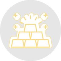 Gold Ingot Line Sticker Multicolor Icon vector