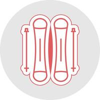 Skiing Line Sticker Multicolor Icon vector