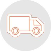 Cargo Van Line Sticker Multicolor Icon vector