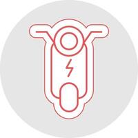 scooter línea pegatina multicolor icono vector