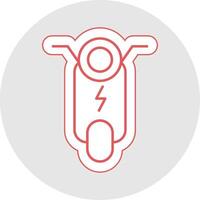 Scooter Line Sticker Multicolor Icon vector