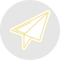 Paper Plane Line Sticker Multicolor Icon vector