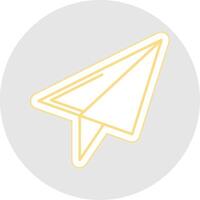 Paper Plane Line Sticker Multicolor Icon vector