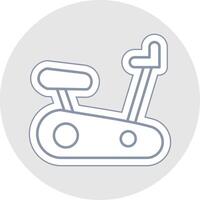 hacer ejercicio bicicleta línea pegatina multicolor icono vector