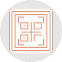 Qr Code Line Sticker Multicolor Icon vector