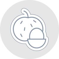 Longan Line Sticker Multicolor Icon vector