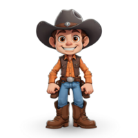 cartoon cowboy character with hat and boots png