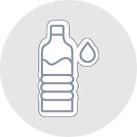 Water Bottle Line Sticker Multicolor Icon vector