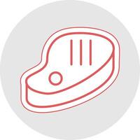 Meat Line Sticker Multicolor Icon vector