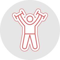 Exercise Line Sticker Multicolor Icon vector