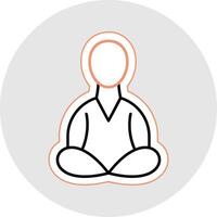 Meditation Line Sticker Multicolor Icon vector
