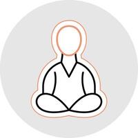 Meditation Line Sticker Multicolor Icon vector