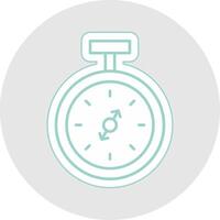 Pocket Watch Line Sticker Multicolor Icon vector