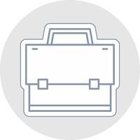 Suitcase Line Sticker Multicolor Icon vector