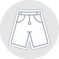 Shorts Line Sticker Multicolor Icon vector