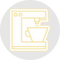 Coffee Machine Line Sticker Multicolor Icon vector