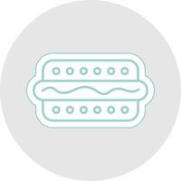 Hot Dog Line Sticker Multicolor Icon vector