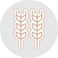Wheat Line Sticker Multicolor Icon vector