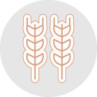 Wheat Line Sticker Multicolor Icon vector