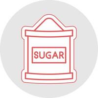 Sugar Bag Line Sticker Multicolor Icon vector