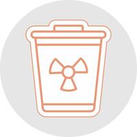 Toxic Waste Line Sticker Multicolor Icon vector