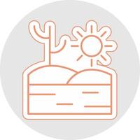 Desert Line Sticker Multicolor Icon vector