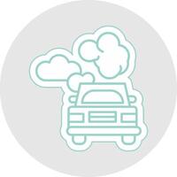 Car Pollution Line Sticker Multicolor Icon vector