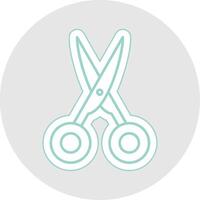 Scissors Line Sticker Multicolor Icon vector