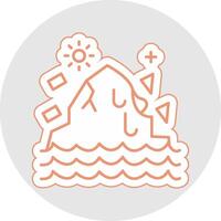 Melting Ice Line Sticker Multicolor Icon vector